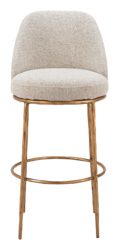 Nordhavn Swivel Barstool Beige & Gold - Disselt Designs