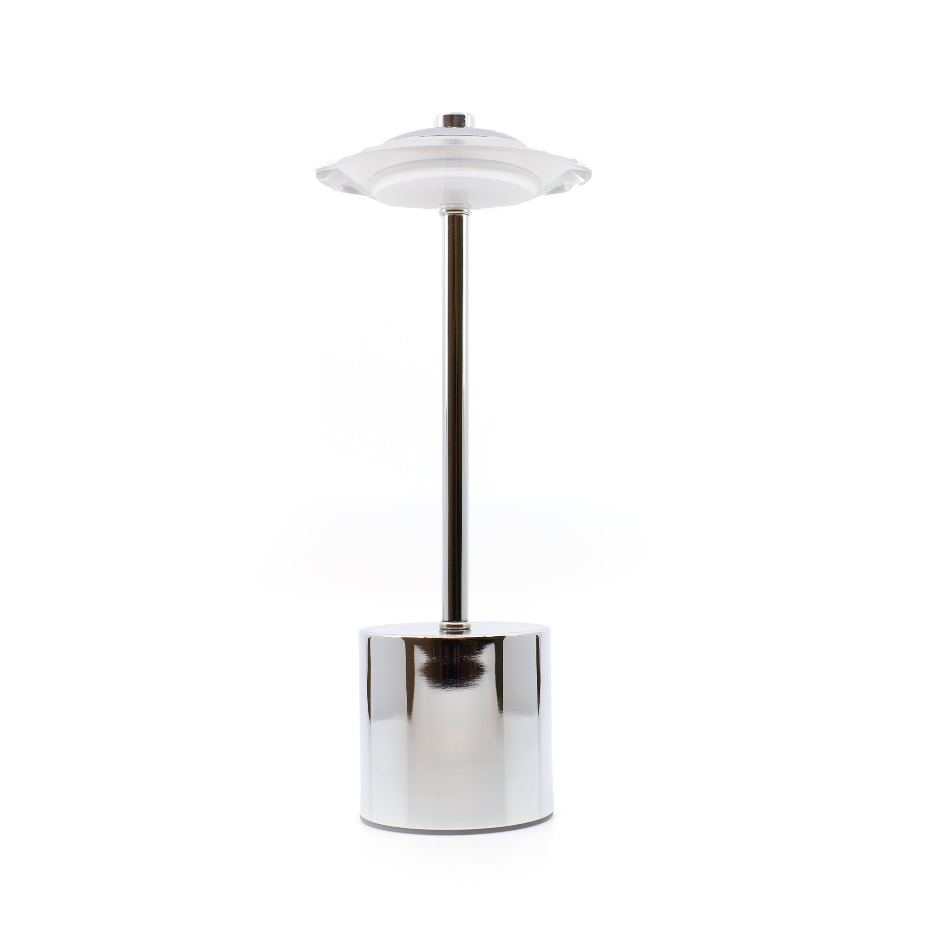 Glow Spaceship Rechargeable Table Lamp // Chrome - Disselt Designs