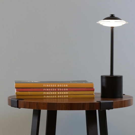 Glow Spaceship Rechargeable Table Lamp // Black - Disselt Designs