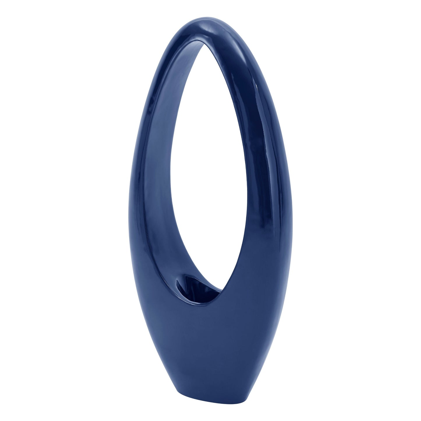 Mandolin Large Floor Vase Sculpture // Glossy Blue - Disselt Designs