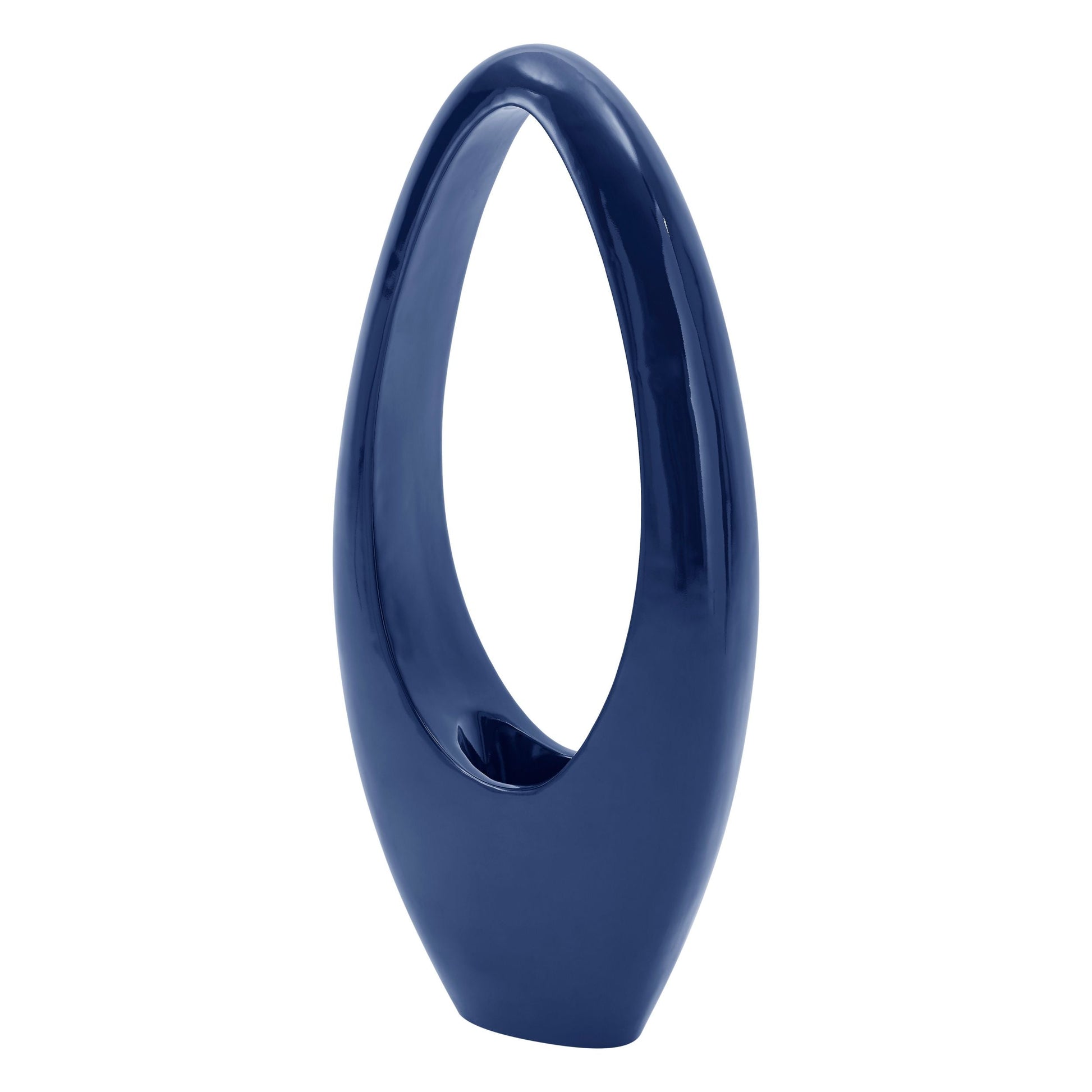 Mandolin Large Floor Vase Sculpture // Glossy Blue - Disselt Designs