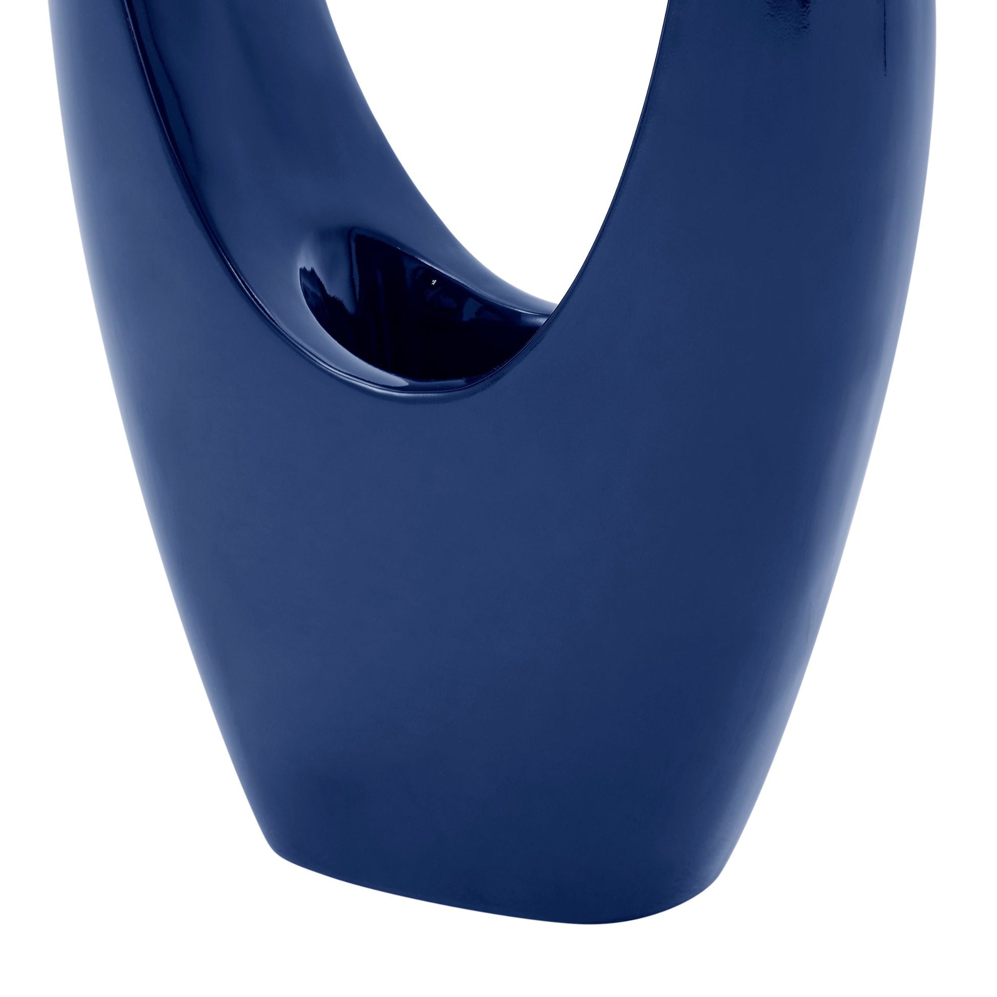 Mandolin Large Floor Vase Sculpture // Glossy Blue - Disselt Designs