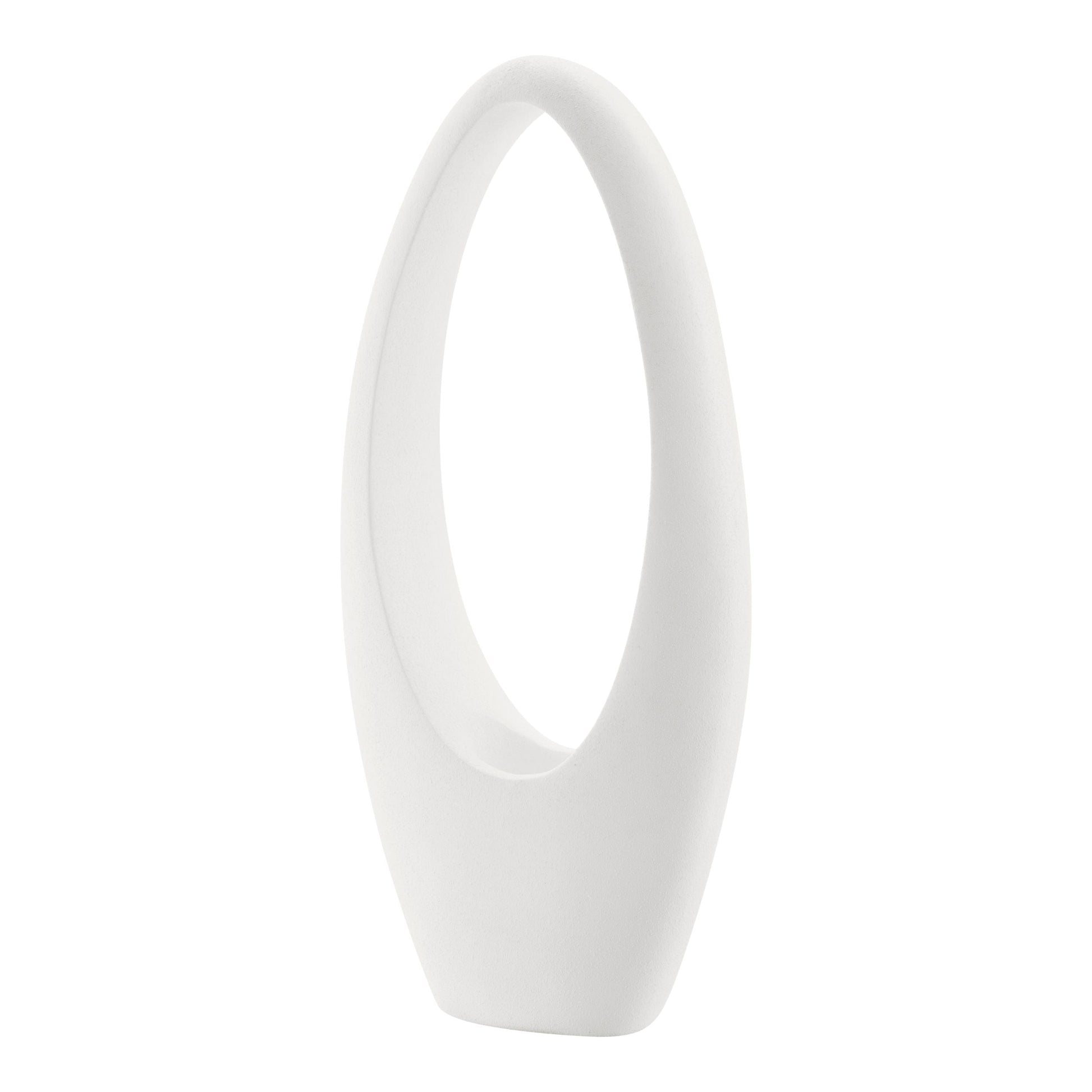 Mandolin Large Floor Vase Sculpture // Frosted White - Disselt Designs