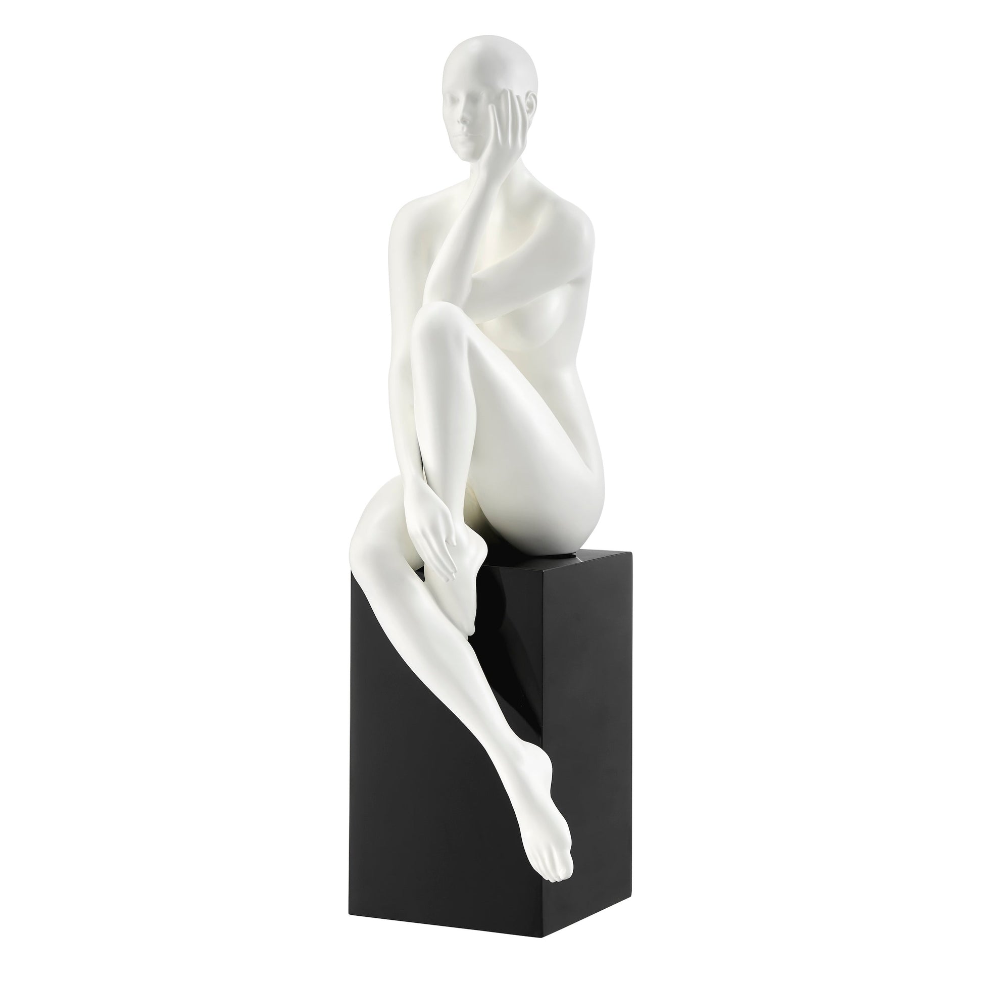 Antoinette Doll Sculpture // Matte White with Black Base - Disselt Designs