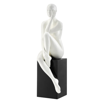 Antoinette Doll Sculpture // Matte White with Black Base - Disselt Designs