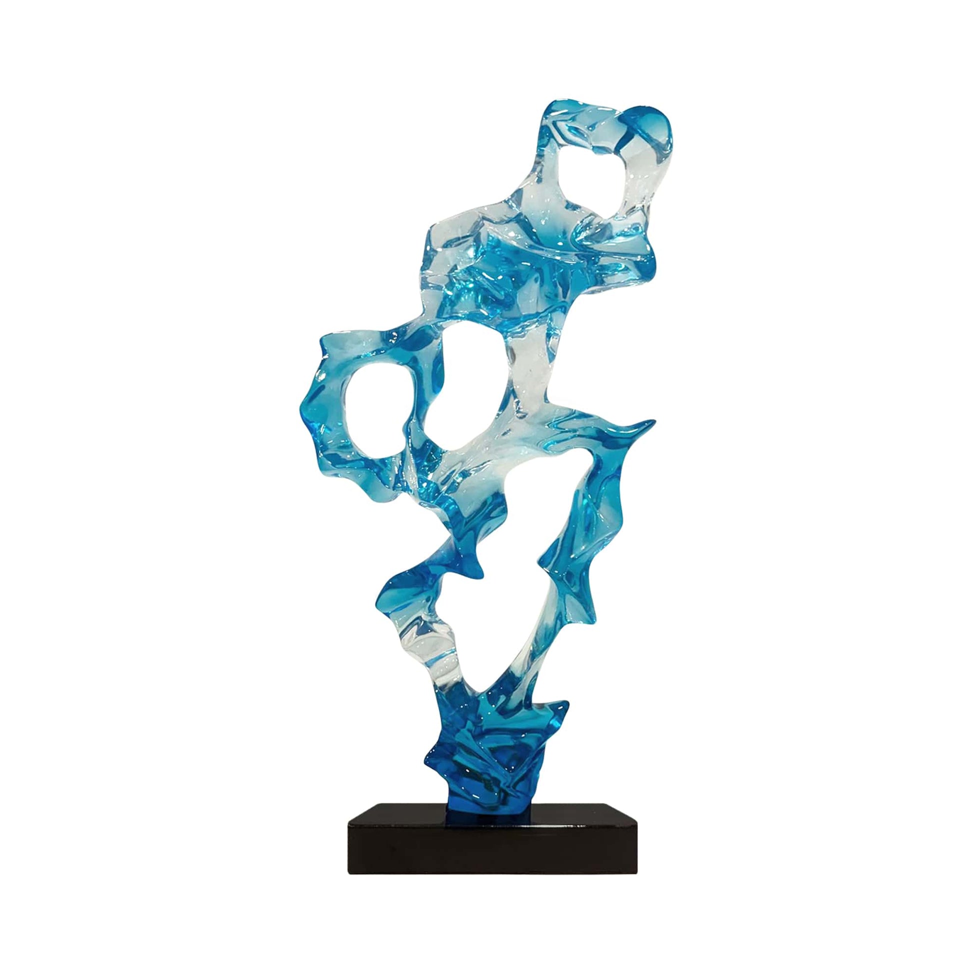Clear Blue Resin Sculpture - Disselt Designs