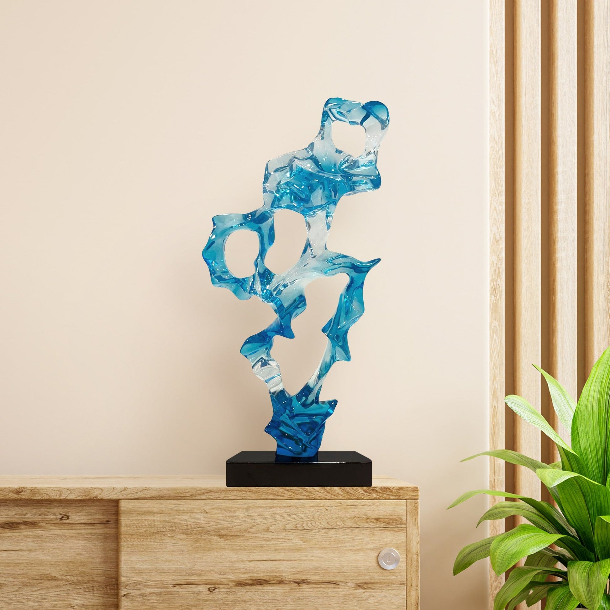 Clear Blue Resin Sculpture - Disselt Designs