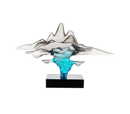 Clear Gray & Blue Sculpture - Disselt Designs