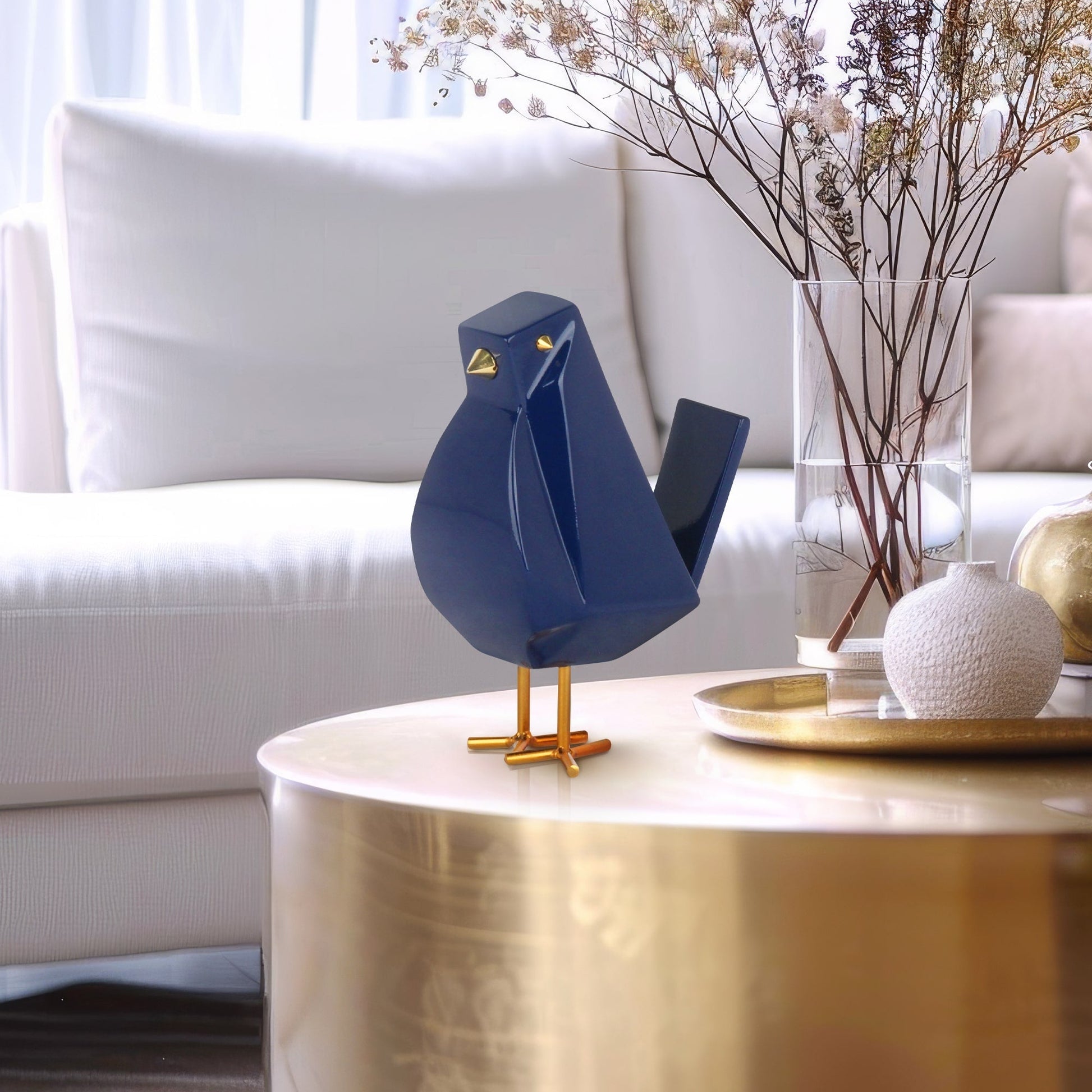 Bird Sculpture // Large Navy Blue - Disselt Designs