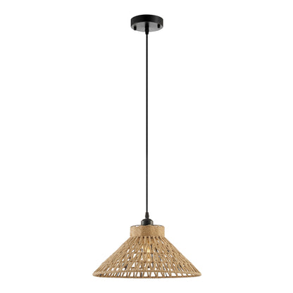Iron and Ropes 1 Light 15" Diam Pendant // Black and Beige - Disselt Designs