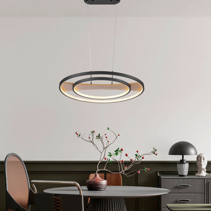 Chandelier Lamp Satin Black & Wood - Disselt Designs