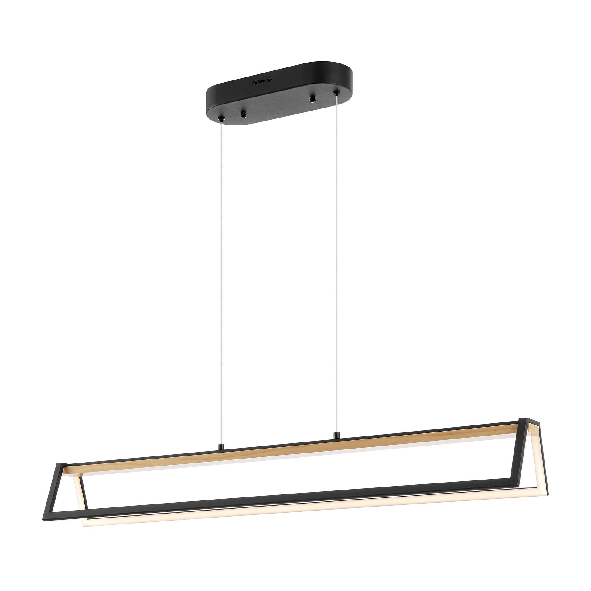 Chandelier Satin Black & Wood - Disselt Designs