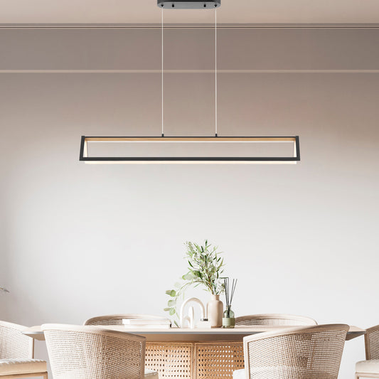 Chandelier Satin Black & Wood - Disselt Designs