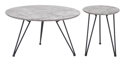 Kerris Coffee Table Set (2-Piece) Gray & Black - Disselt Designs