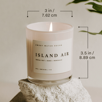 Hot Cocoa and Peppermint Soy Candle - White Jar - 11 oz
