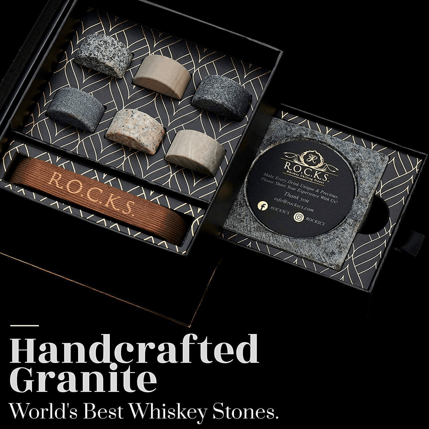 Whiskey Stones Gift Set with Cigar Cutter & Cigar Ashtray - Disselt Designs