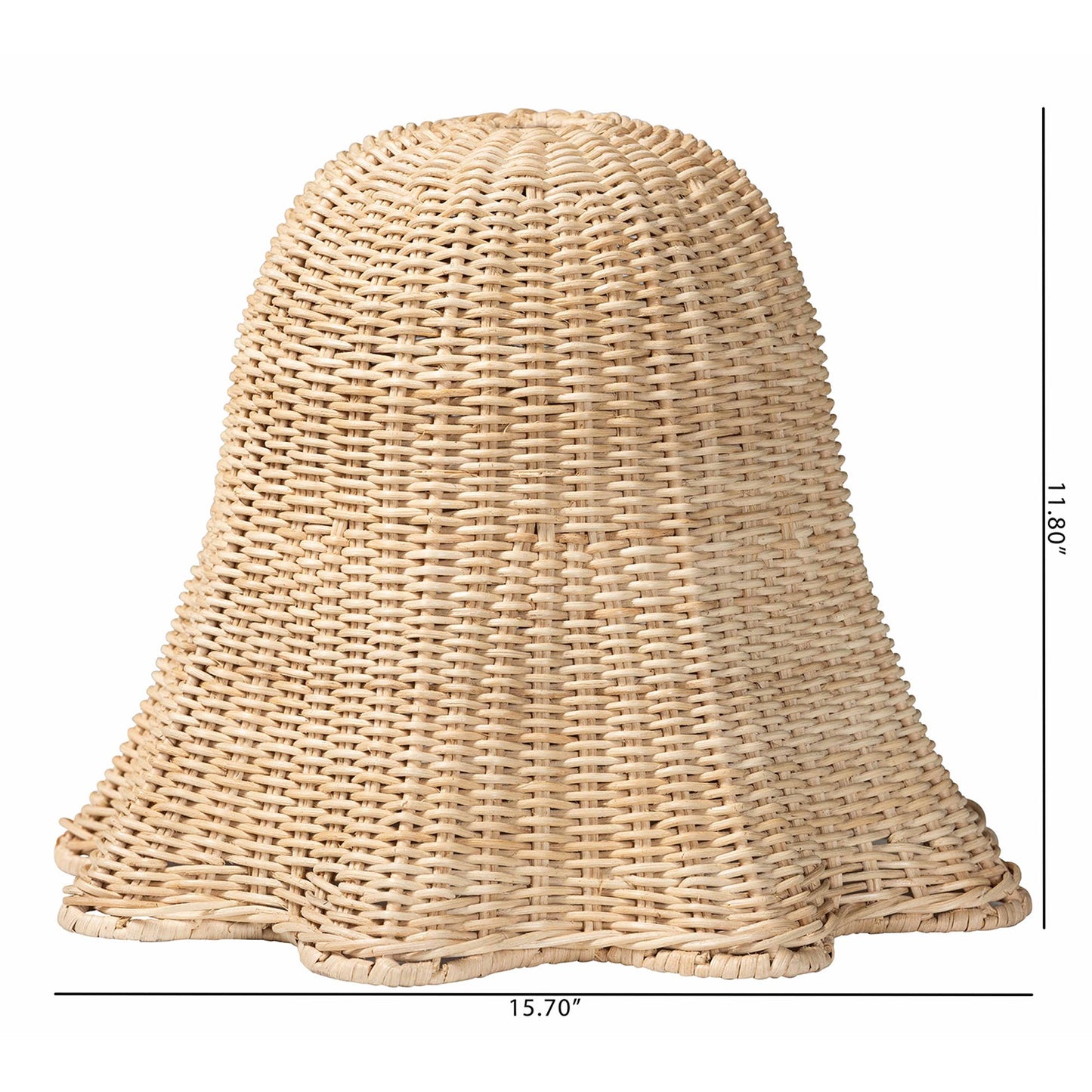 SEMIRA | bali & pari Bohemian Natural Scalloped Rattan Pendant Lampshade