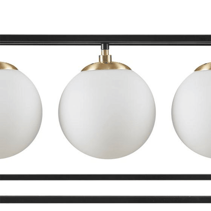 HELENA | 6-Light Frosted Glass Globe Linear Chandelier - Disselt Designs