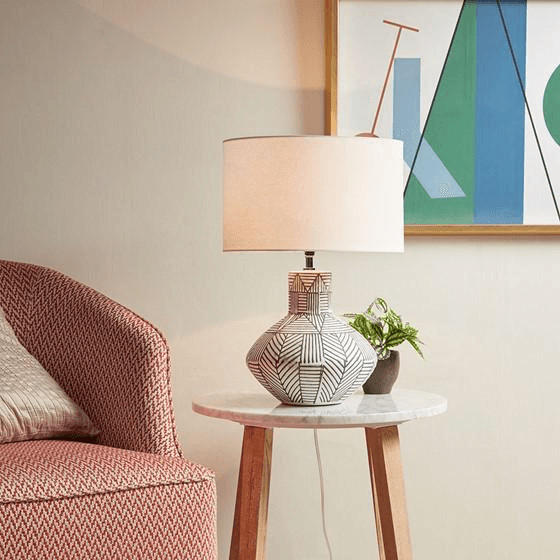 AGAPE | Boho Ceramic Table Lamp - Disselt Designs