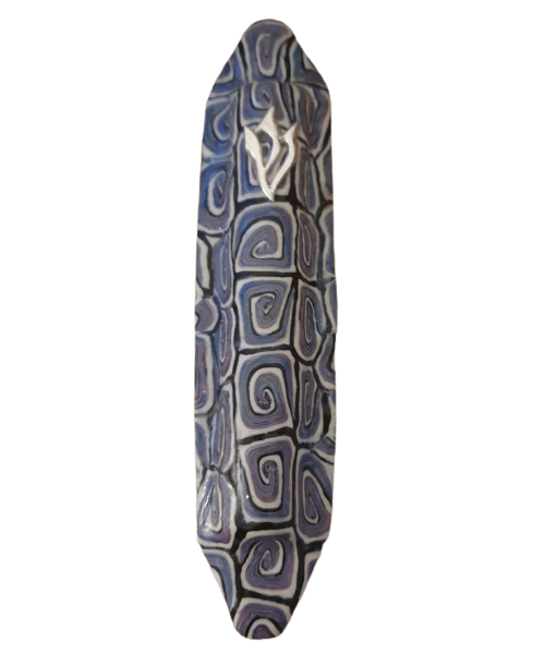 Mezuzah Case From Polymer Clay in Light Purple - Disselt Designs