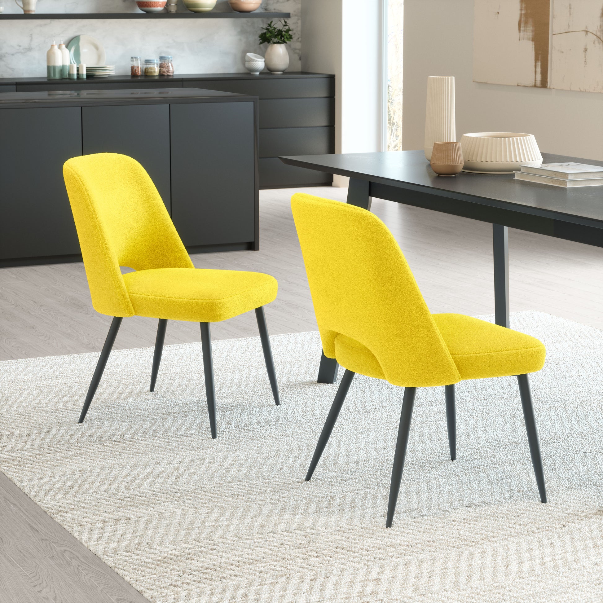 Teddy Dining Chair (Set of 2) Yellow - Disselt Designs