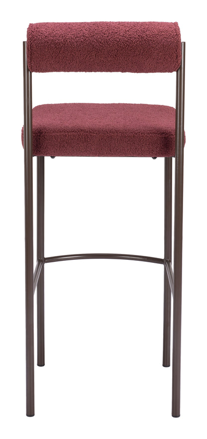 Livorno Barstool (Set of 2) Red & Bronze - Disselt Designs