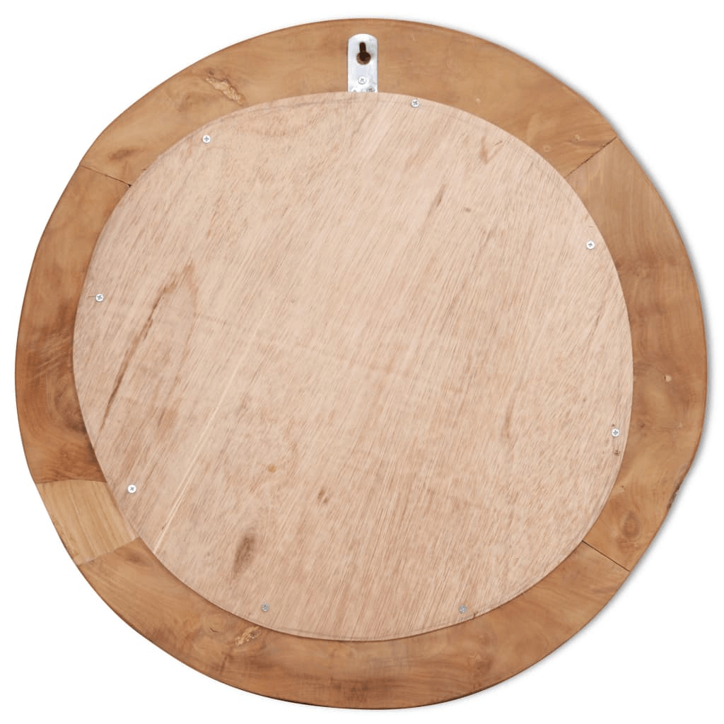 GIOVANNI | 23.6" Round Handmade Teak Wood Mirror - Disselt Designs