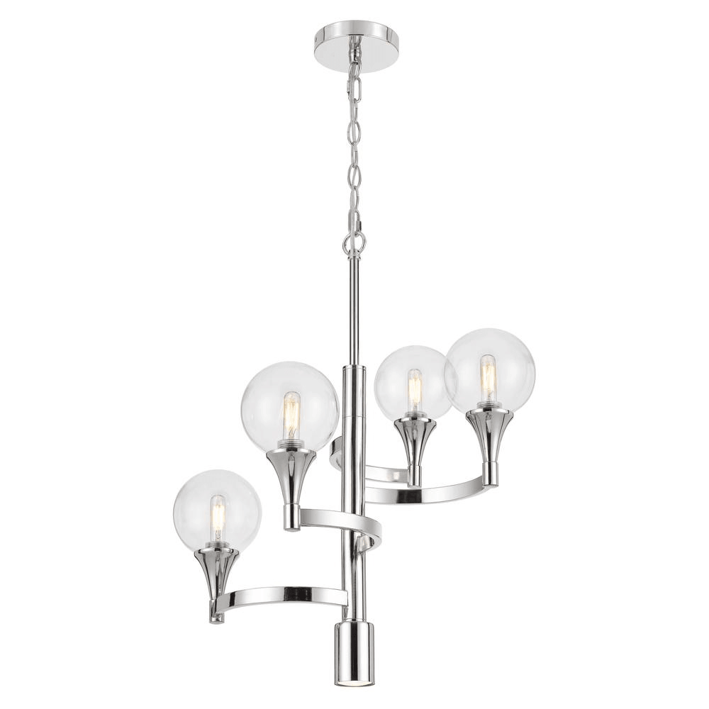 MILBANK | 4-Light Chrome Chandelier - Disselt Designs