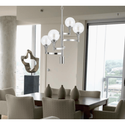 MILBANK | 4-Light Chrome Chandelier - Disselt Designs