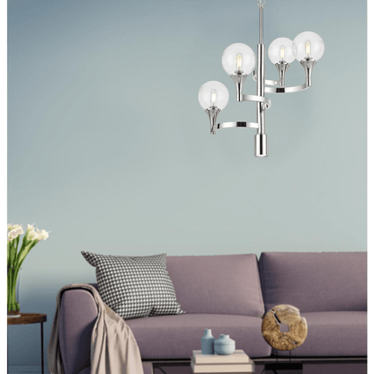 MILBANK | 4-Light Chrome Chandelier - Disselt Designs