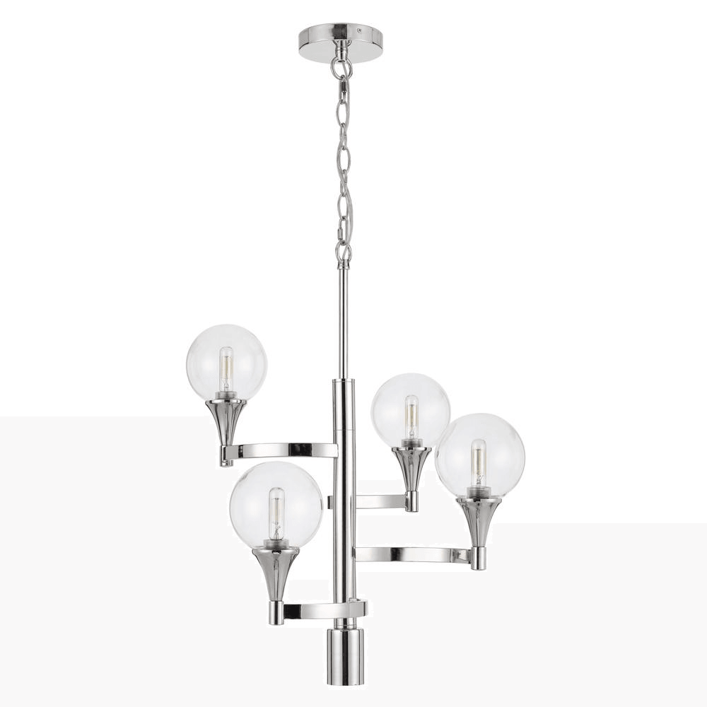 MILBANK | 4-Light Chrome Chandelier - Disselt Designs