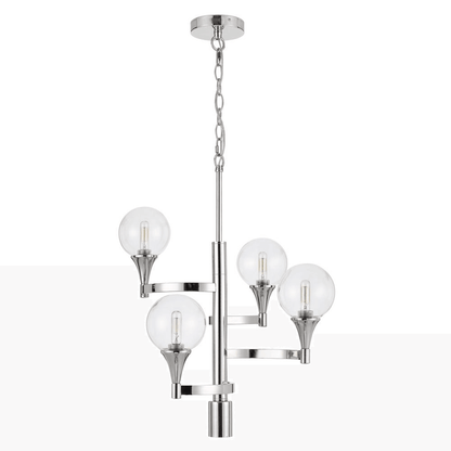 MILBANK | 4-Light Chrome Chandelier - Disselt Designs