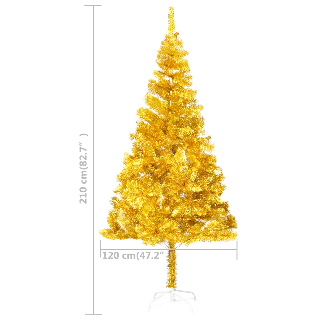 GOLD LIT 7 | Gold Pre-lit Christmas Tree with Stand 82.7" - Disselt Designs