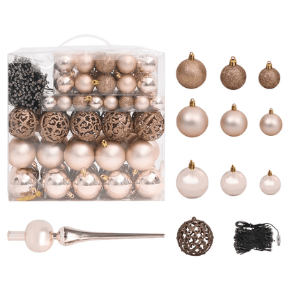 BLUE LIT 8 GOLD | Artificial Pre-lit Christmas Tree with Gold Ball Set 94.5" - Disselt Designs