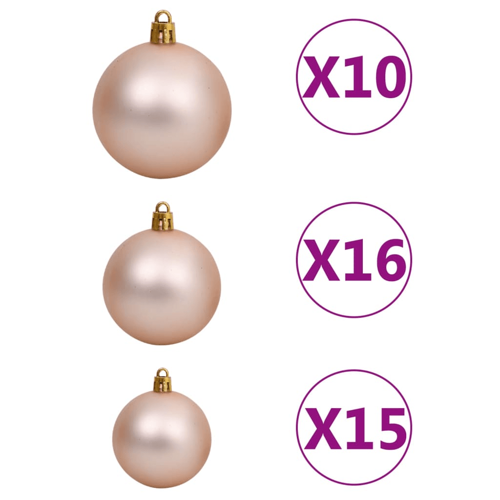 BLUE LIT 8 GOLD | Artificial Pre-lit Christmas Tree with Gold Ball Set 94.5" - Disselt Designs