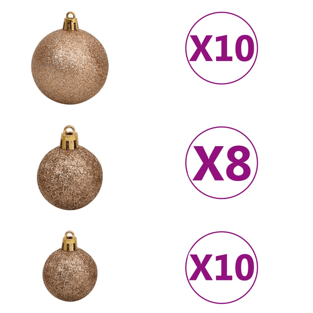 BLUE LIT 8 GOLD | Artificial Pre-lit Christmas Tree with Gold Ball Set 94.5" - Disselt Designs