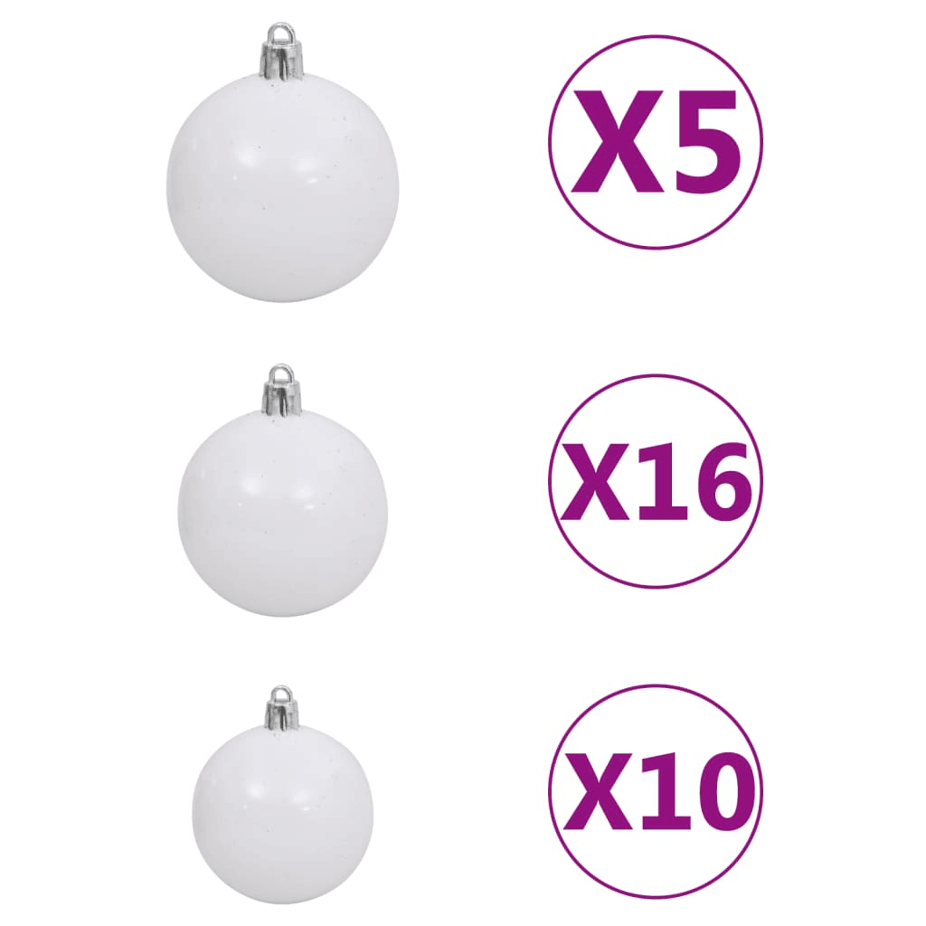 BLUE LIT 8 SILVER | Artificial Pre-lit Christmas Tree with Silver Ball Set 94.5" - Disselt Designs