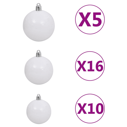 BLUE LIT 8 SILVER | Artificial Pre-lit Christmas Tree with Silver Ball Set 94.5" - Disselt Designs