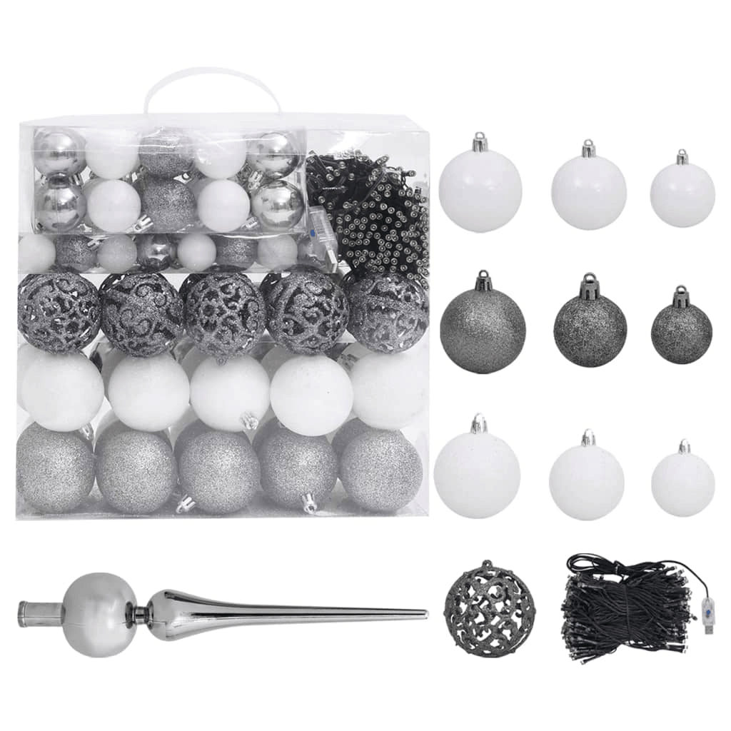 BLUE LIT 7 | Blue Pre-Lit Christmas Tree with Ball Set 82.7" - Disselt Designs