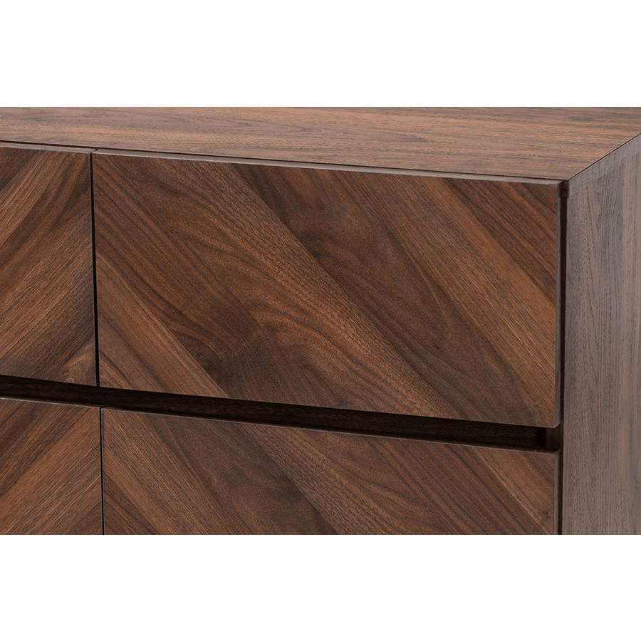 BAXTON | Mid-Century Modern Walnut Brown Finished Wood Shoe Cabinet - Disselt Designs