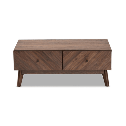 HARTMAN | Mid-Century Modern Walnut Brown Finished Wood Coffee Table - Disselt Designs