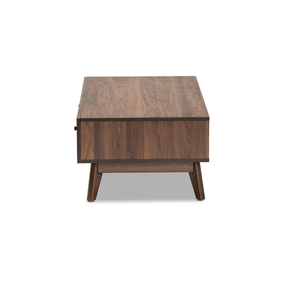 HARTMAN | Mid-Century Modern Walnut Brown Finished Wood Coffee Table - Disselt Designs