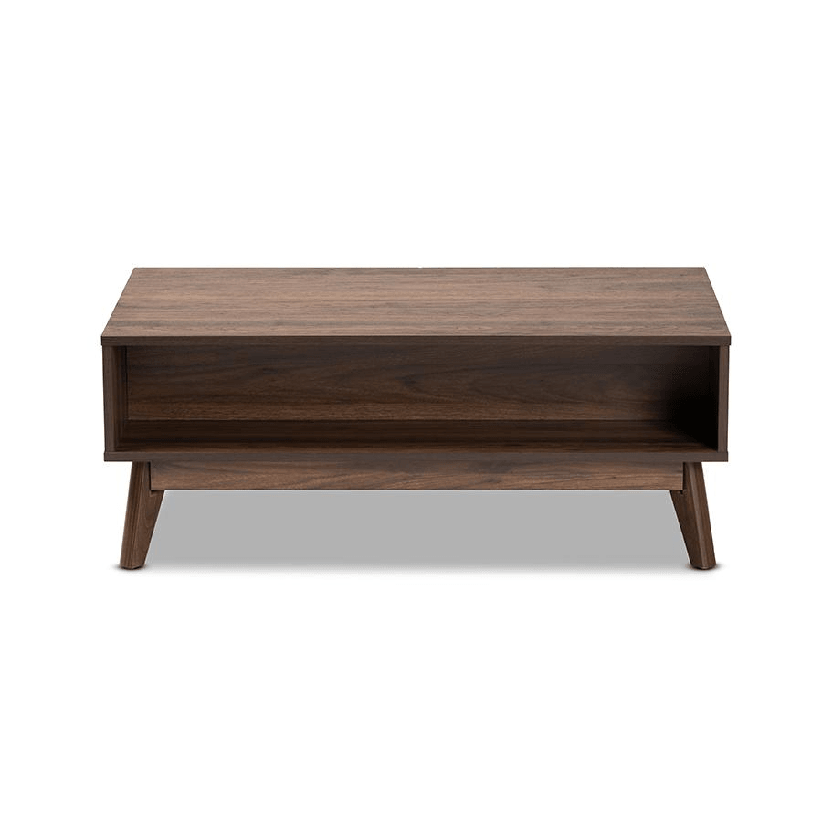 HARTMAN | Mid-Century Modern Walnut Brown Finished Wood Coffee Table - Disselt Designs