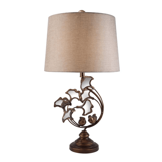 TUNNO | Antique Bronze Finish Table Lamp with Unique Hand-Painted Design - Disselt Designs