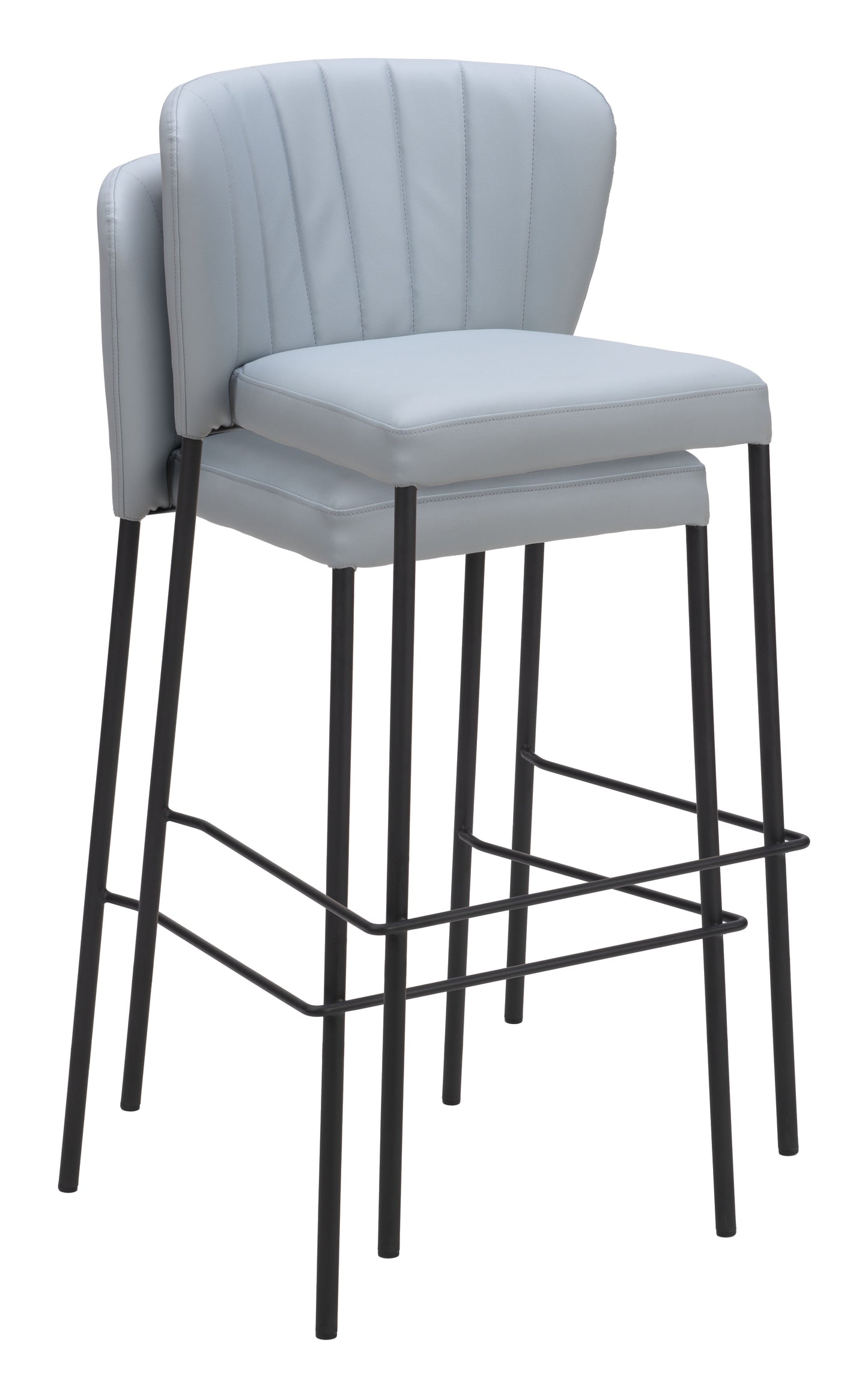 Linz Barstool (Set of 2) Gray - Disselt Designs