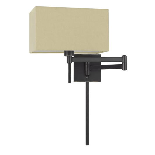 ROBSON BLACK | Tan Shade and Black Swing Arm Reading Lamp - Disselt Designs