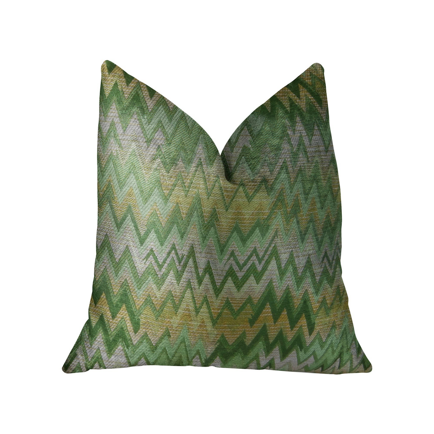 CITRINE | Green Citrine and Taupe Chevron Handmade Luxury Pillow