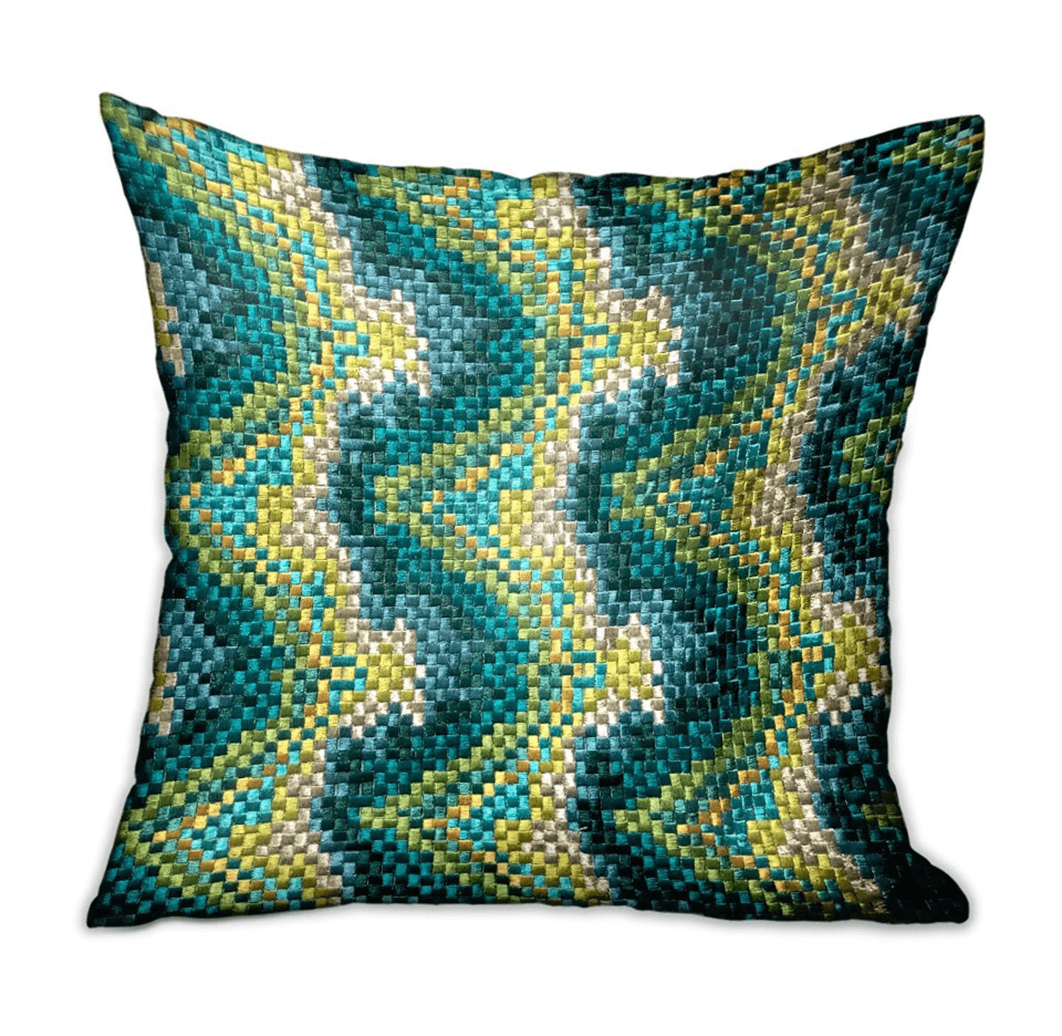 MONTAGE | Green Geometric Luxury Throw Pillow - Disselt Designs