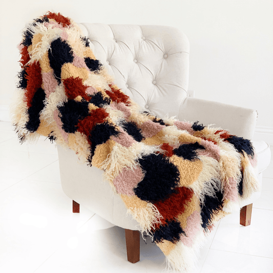 FANCIFUL | Boho Plush Handmade Luxury Faux Fur Throw - Disselt Designs