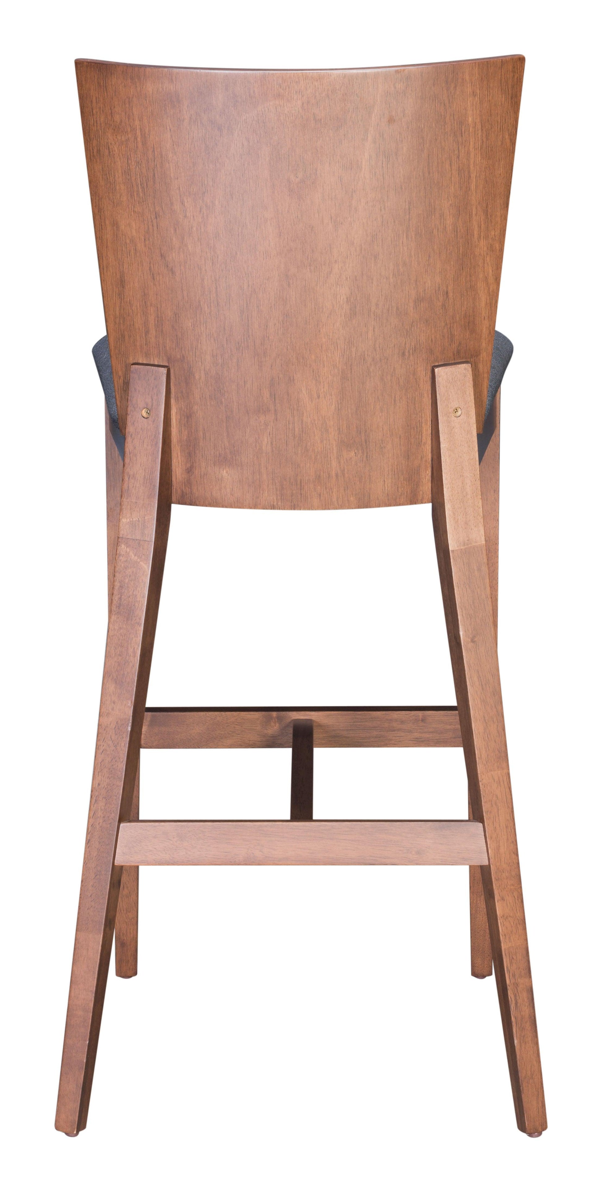 Ambrose Barstool (Set of 2) Walnut & Dark Gray - Disselt Designs